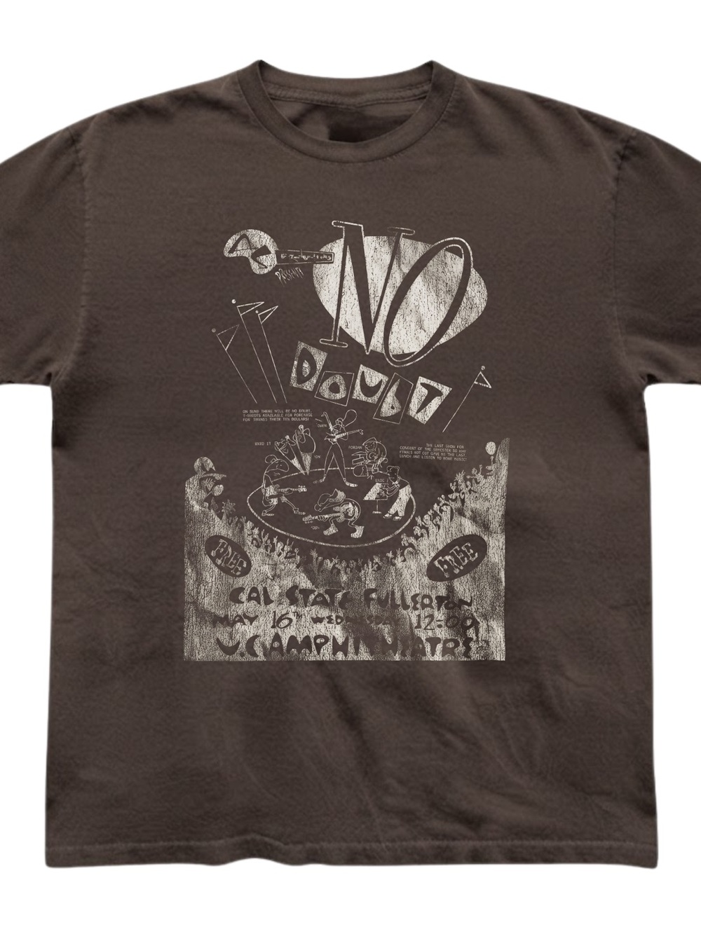 No Double Concert Graphic Gildan T-shirt Brown Band Tee Unisex